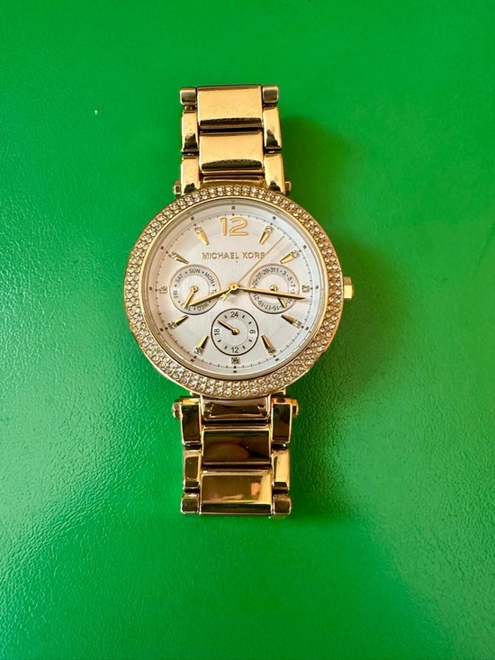 Michael Kors Accessories - Michael Kors Gold Crystal-Trim Multifunction Women's Watch